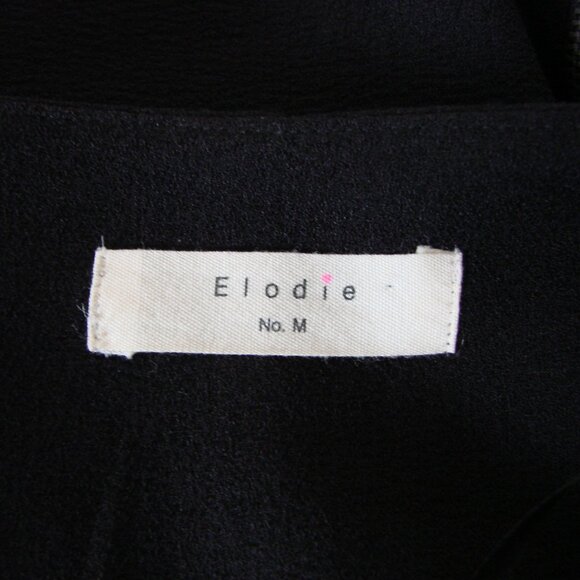 Elodie Black Open Front Blazer Jacket Business Draped Collar Size Medium - Picture 3 of 8